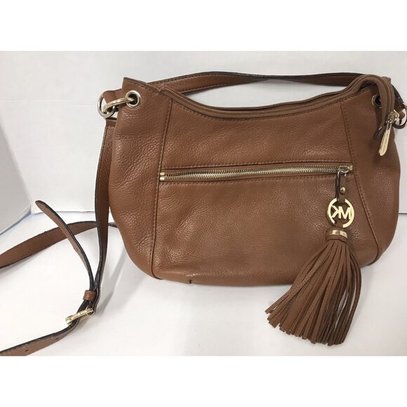 GUC Michael Kors Purse Crossbody Russet Tassel Leather Handbag - Picture 1 of 9